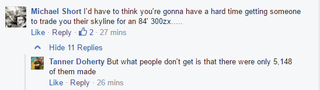 Illustration for article titled Guy desperately wants to trade his 1984 300ZX for a R32 Skyline.
